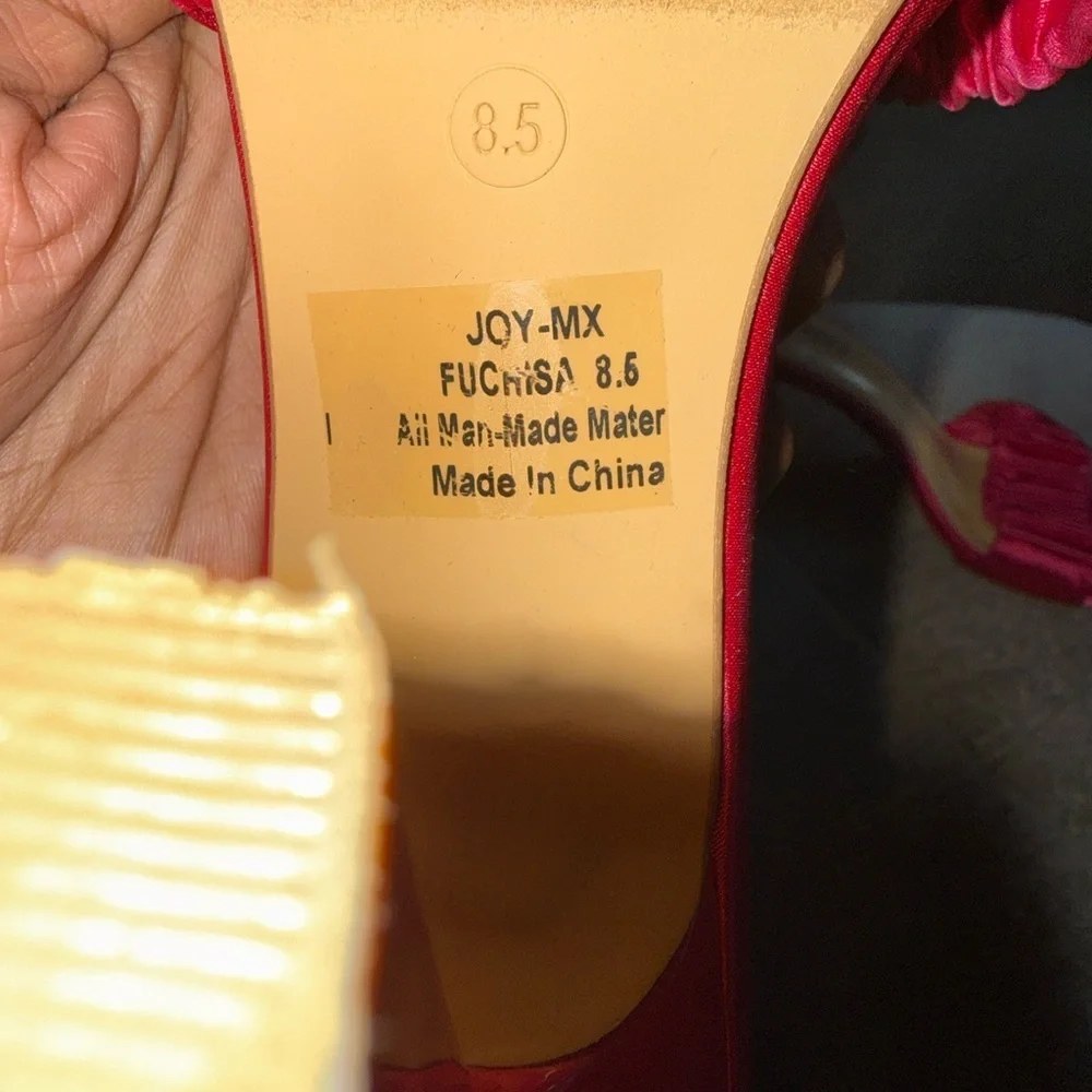 Pazzle Fuchsia Satin Heels - Picture 3 of 4